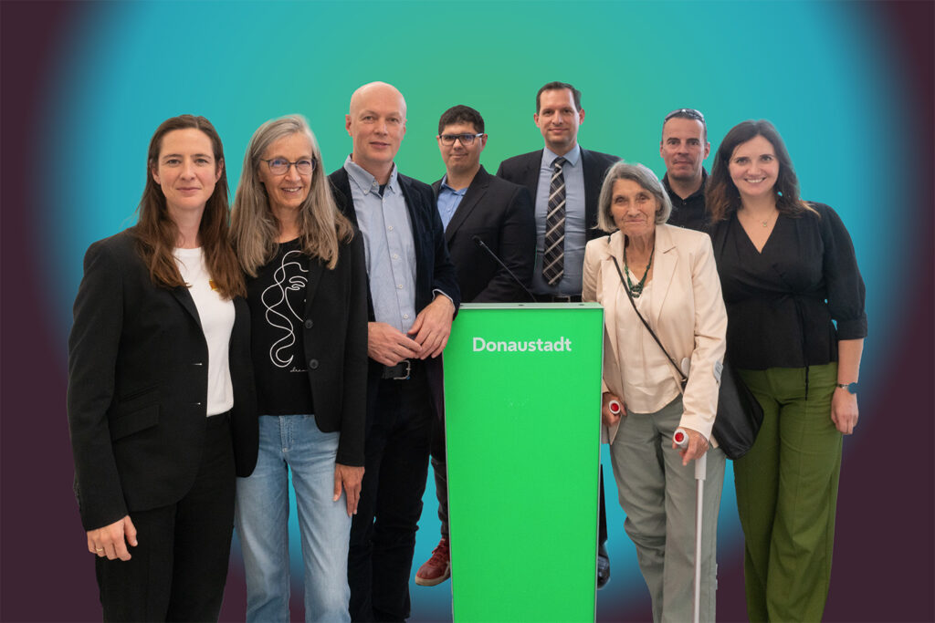 Der neue Grüne Klub der Bezirksvertretung Donaustadt - die acht Bezirksrät:innen